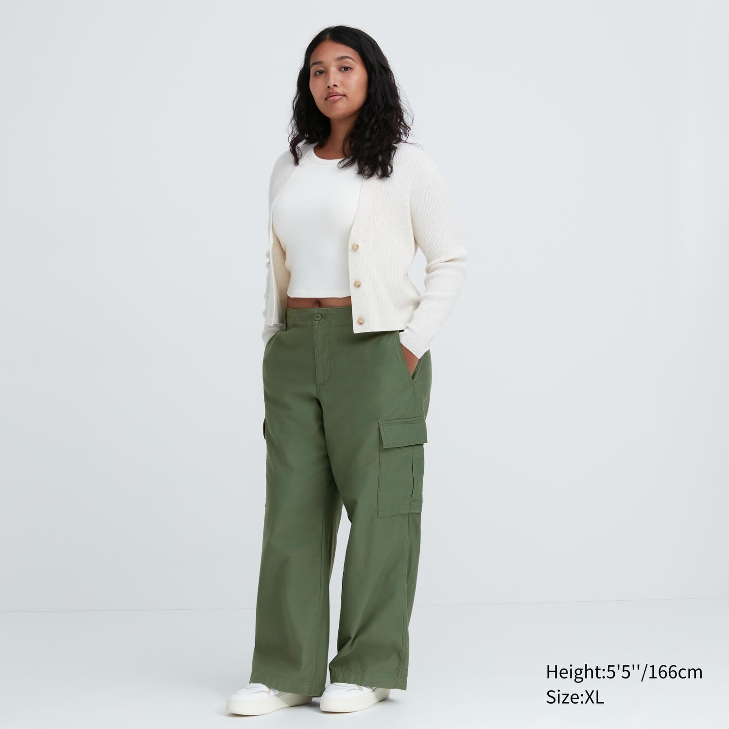 

Брюки-карго UNIQLO широкие, зеленый