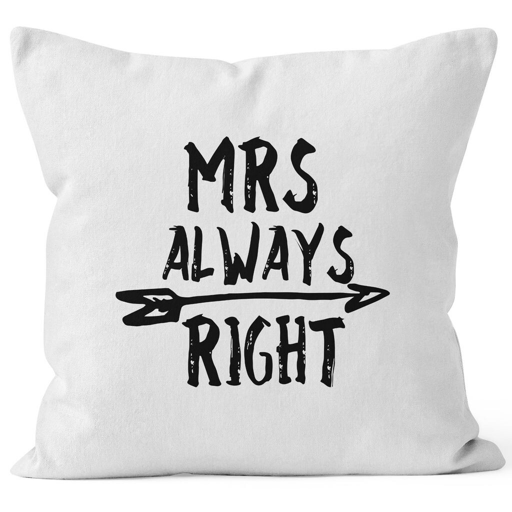 

Чехол на подушку Mrs Always Right, чехол на подушку-партнер, свадебная декоративная подушка 40х40, хлопок MoonWorks белый