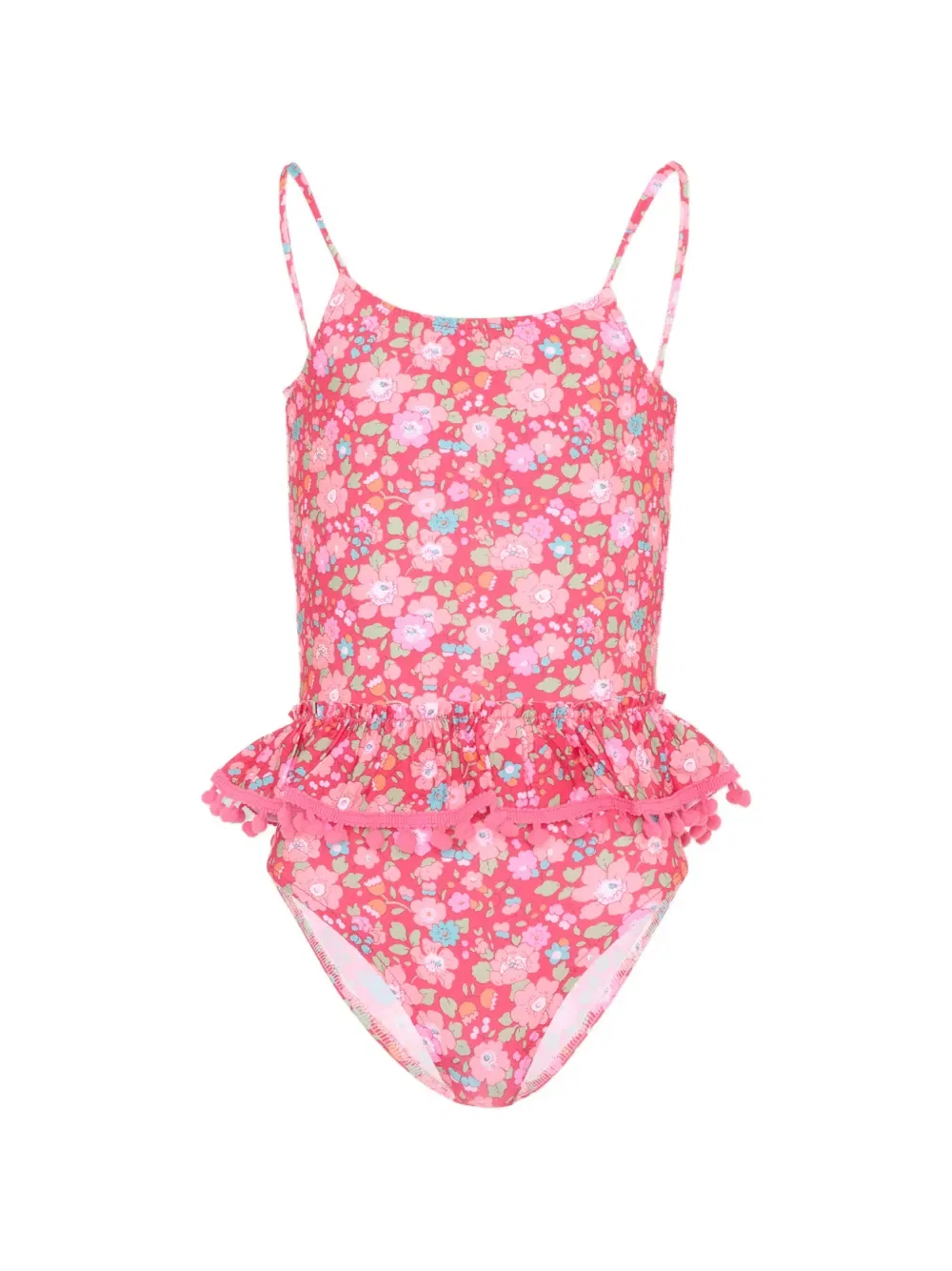Купальник с цветочным принтом и оборками Pesciolino Rosso Kids, розовый