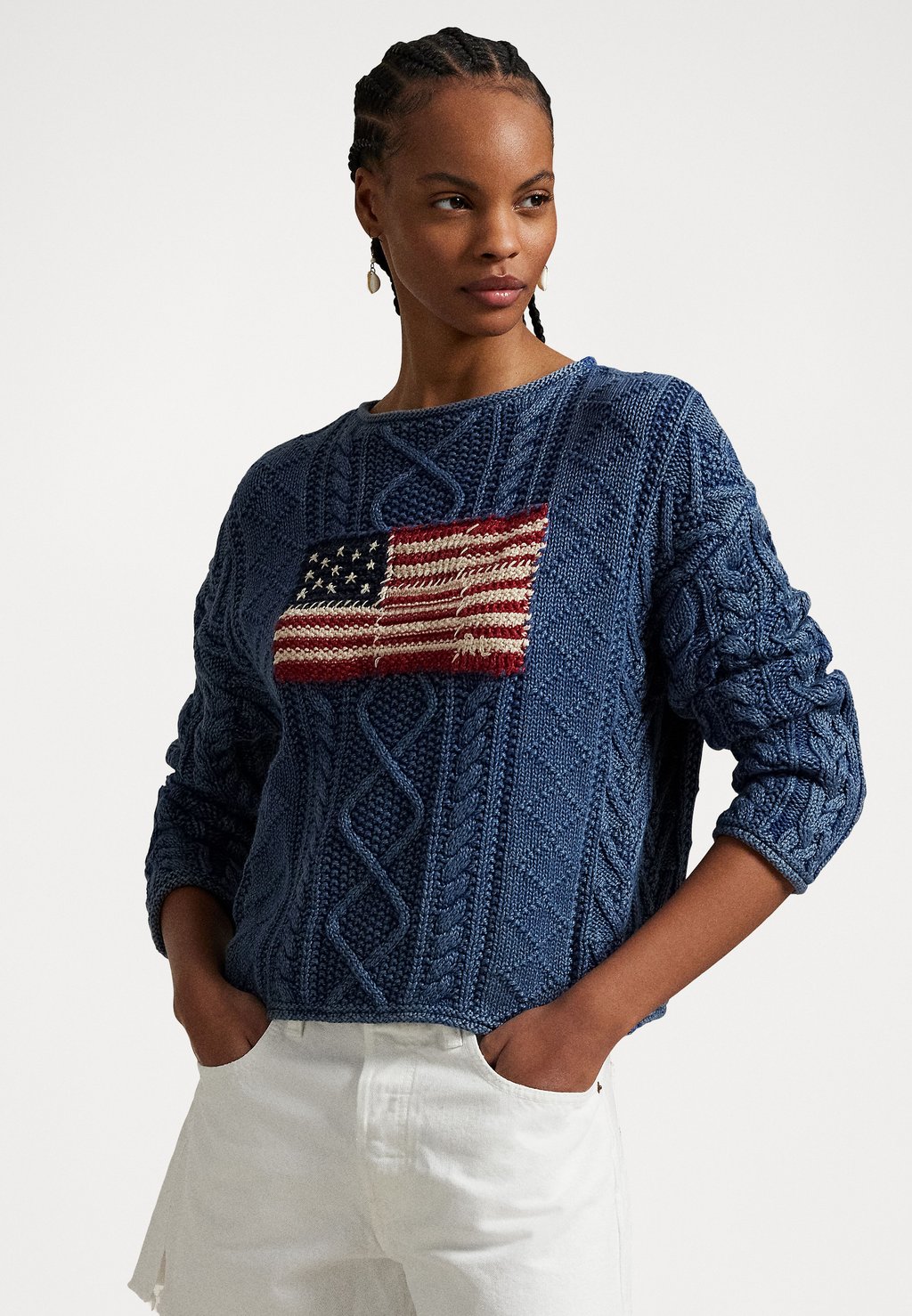 

Джемпер COTTON LINEN BLEND SWEATER PULLOVER Polo Ralph Lauren, синий