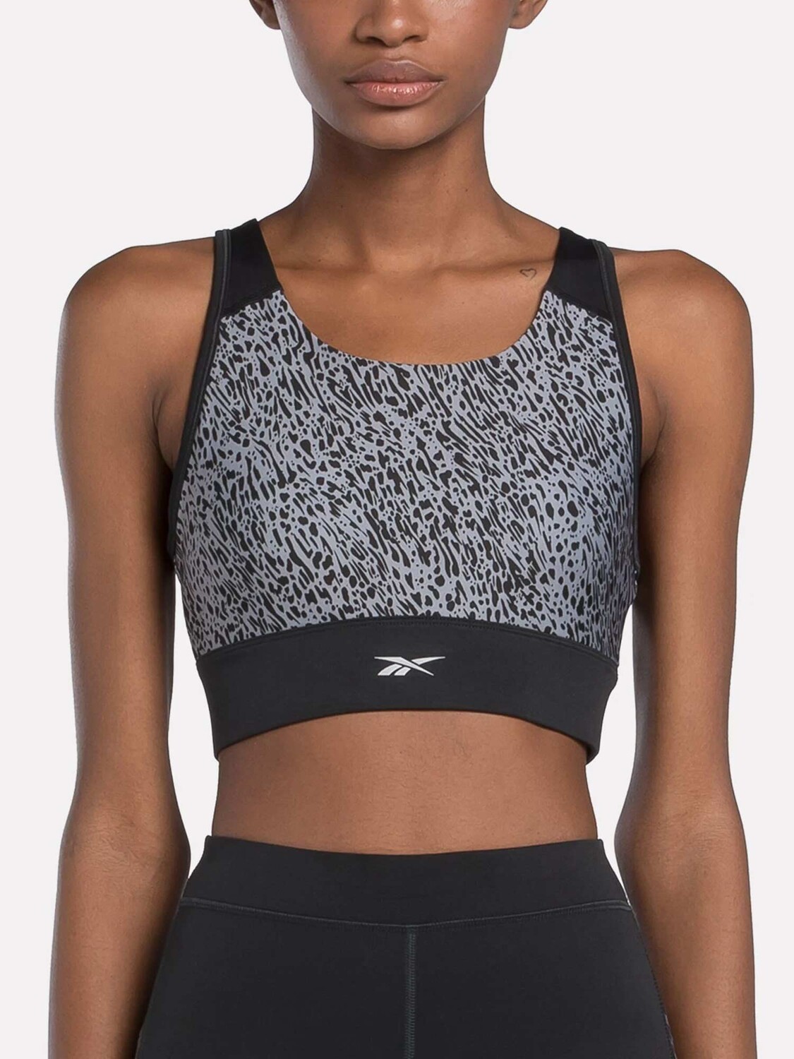 

Спортивный бюстгальтер Reebok RUNNING AOP, черный