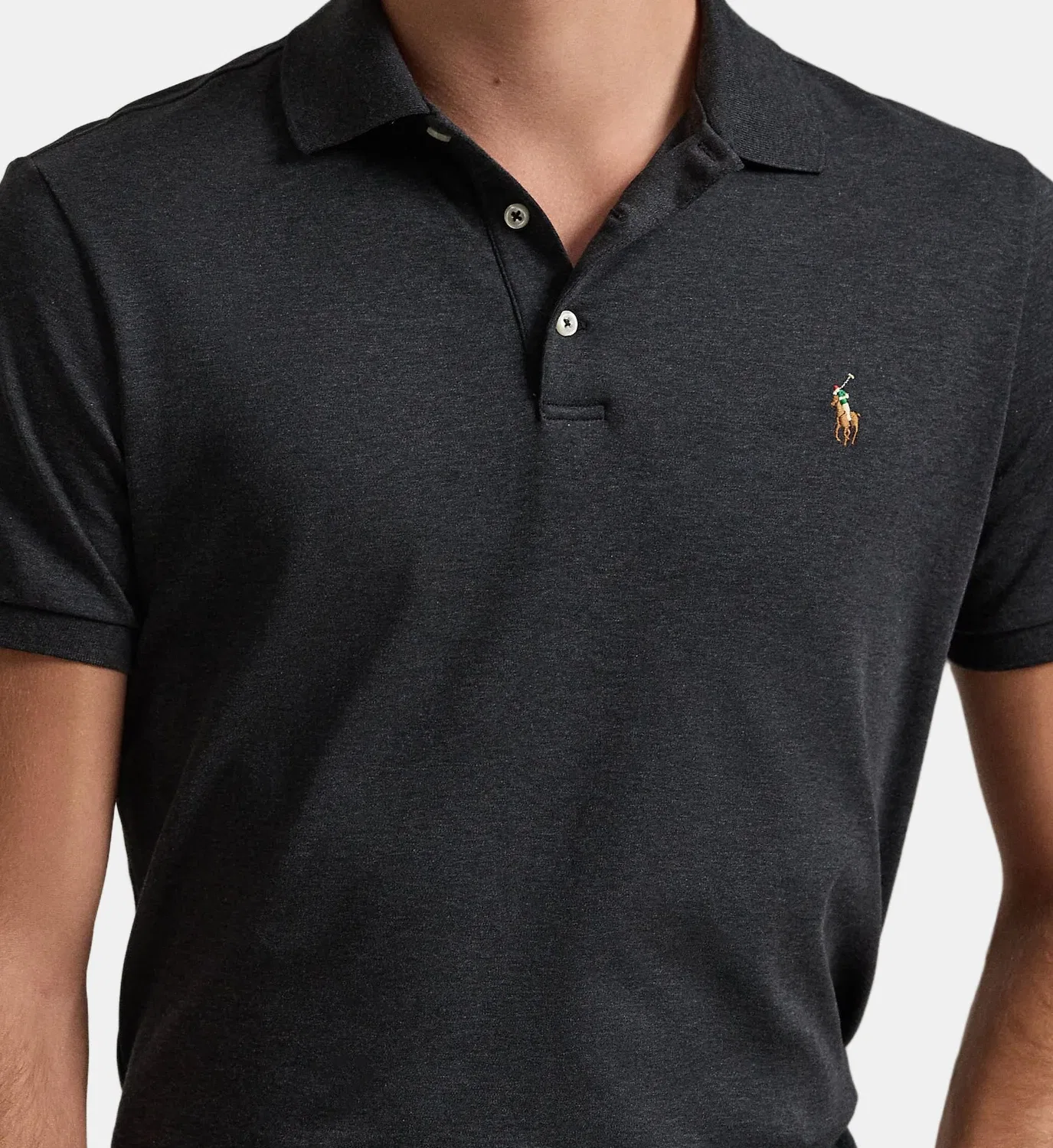 Приталенное поло из пима-хлопка POLO RALPH LAUREN, черный — фото 4