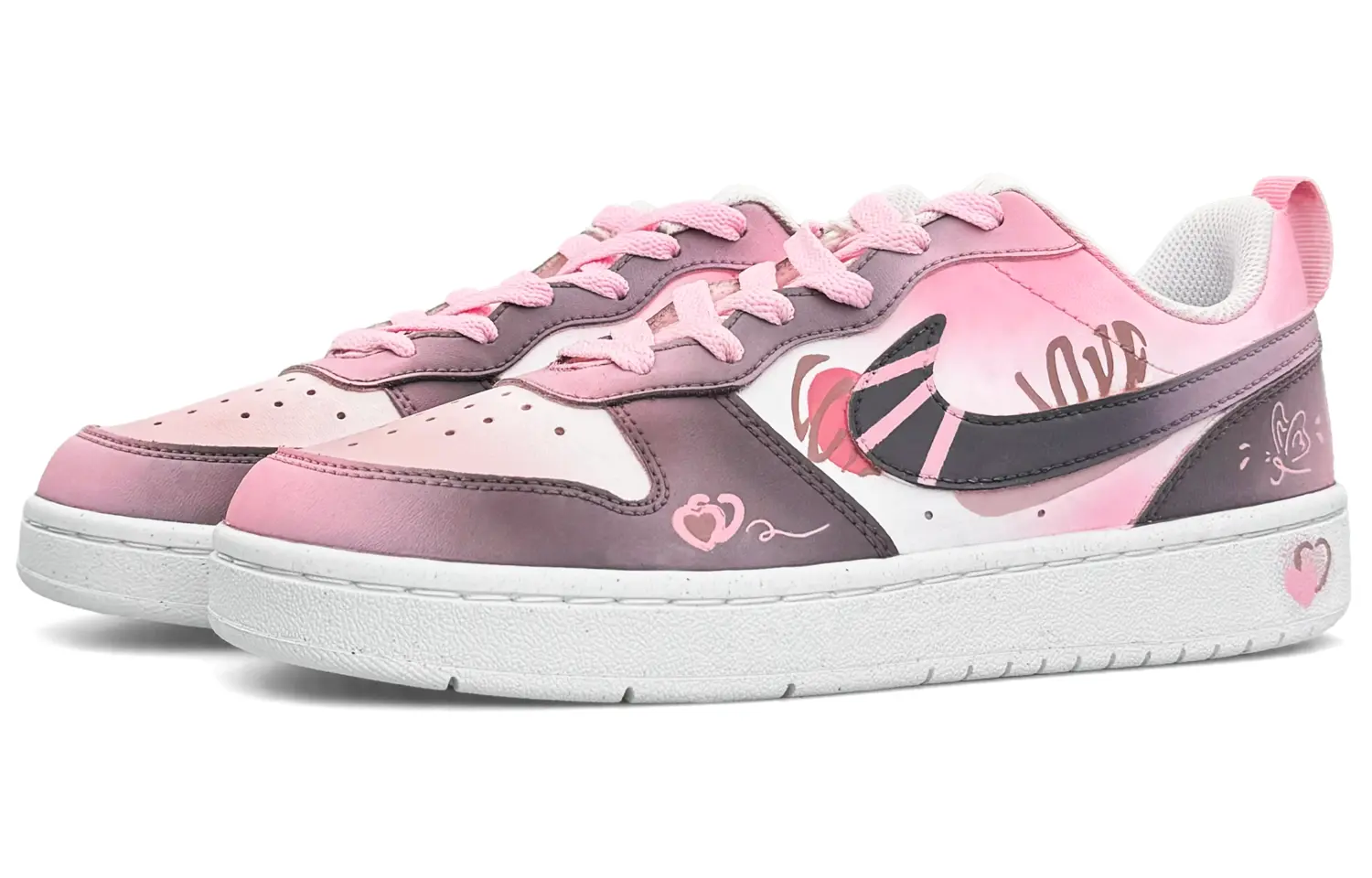 

Кроссовки Nike Court Borough Skateboarding Shoes Women's Low-top Gray, розовый