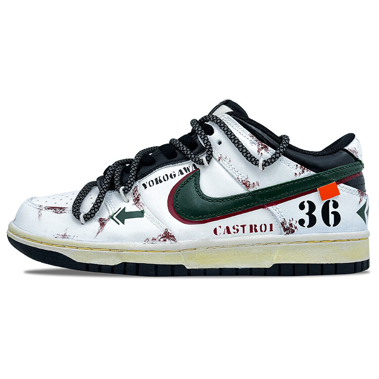 

Кроссовки Nike Dunk Skateboard Shoes Women's Low-Top White/Green, Белый, Кроссовки Nike Dunk Skateboard Shoes Women's Low-Top White/Green