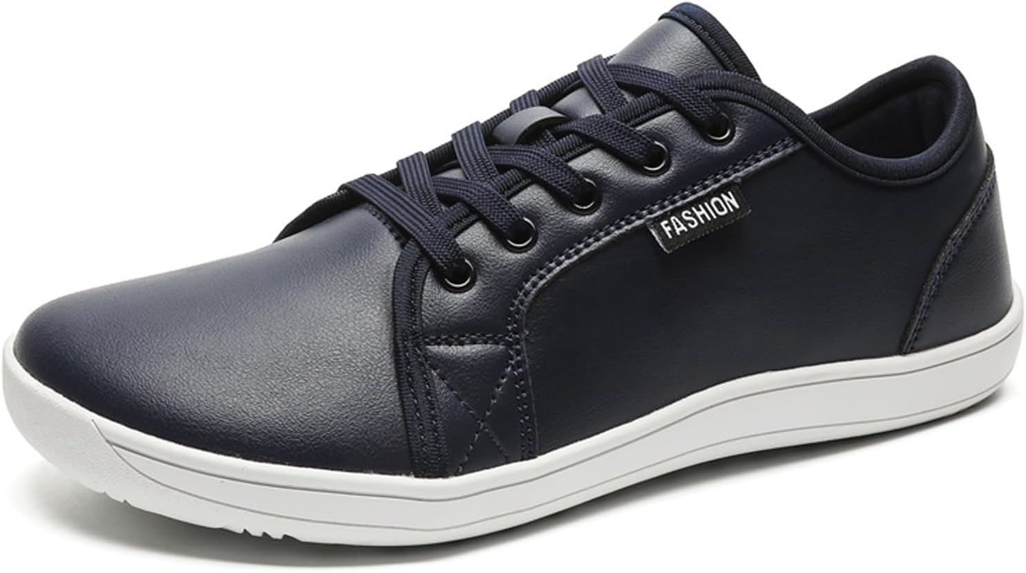 

Мужские и женские кожаные удобные шнурованные простые туфли, модные с широким носком, с нескользящей плоской подошвой, кроссовки для повседневной ходьбы с нулевым перепадом Nelsbrex, черный