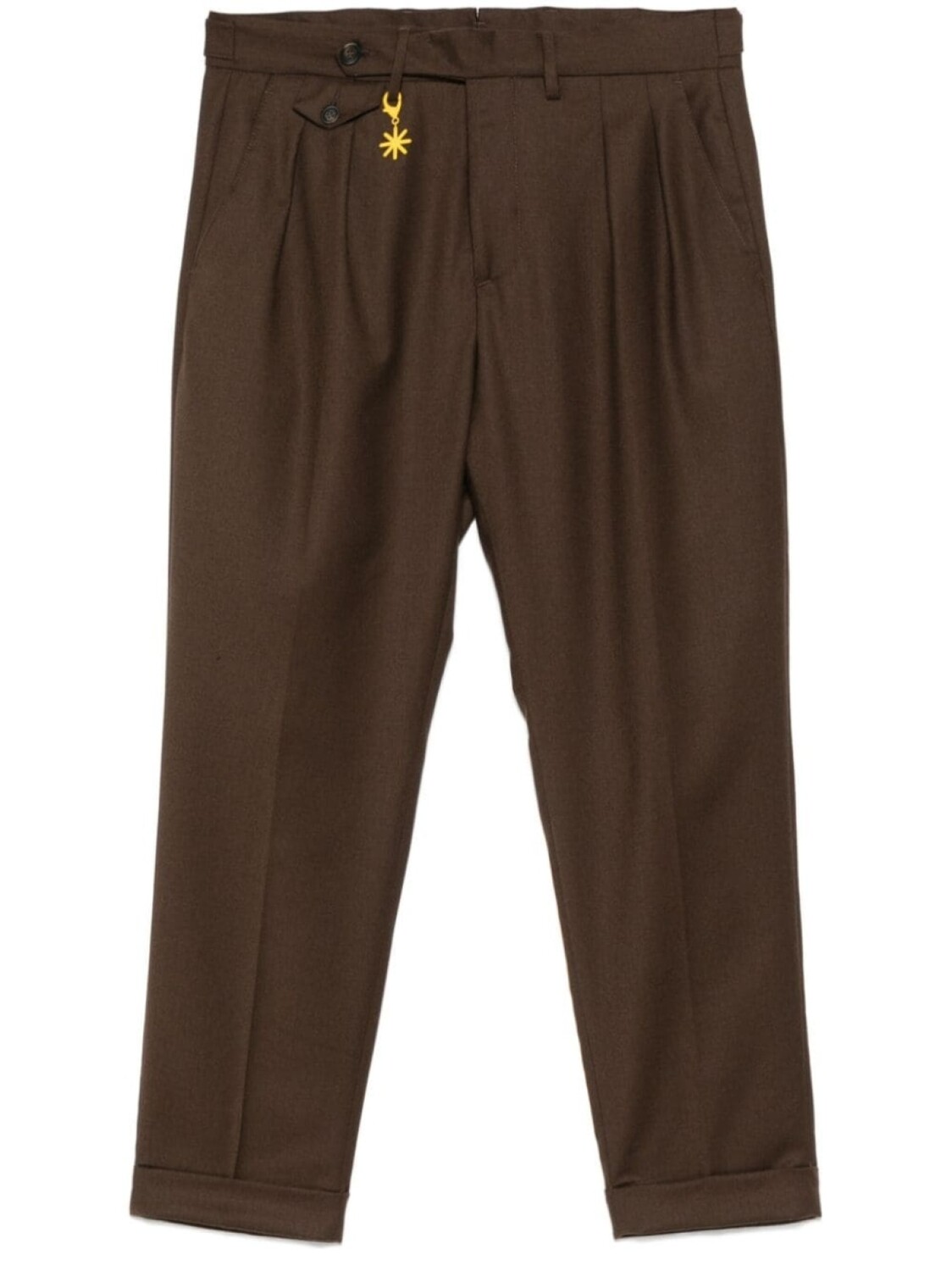 

Зауженные брюки со складками Manuel Ritz, коричневый