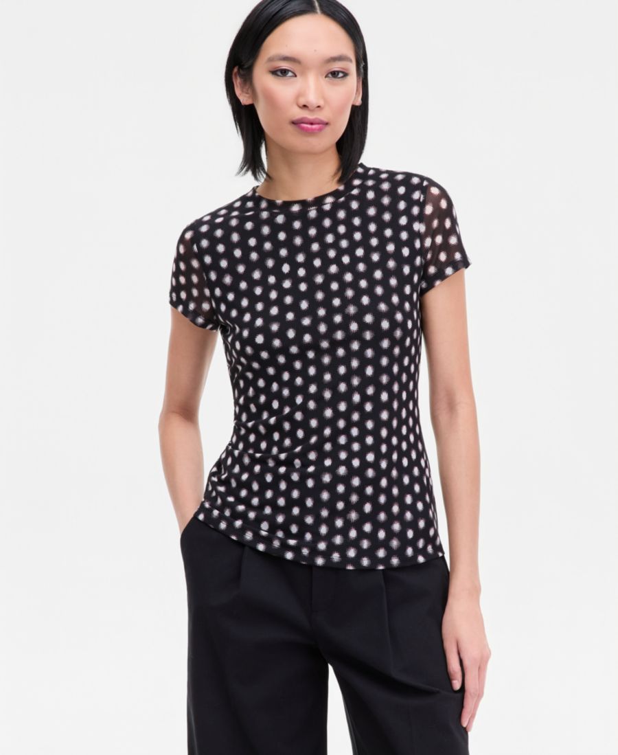 

Женская сетчатая блузка с принтом INC International Concepts, Nyla Spots