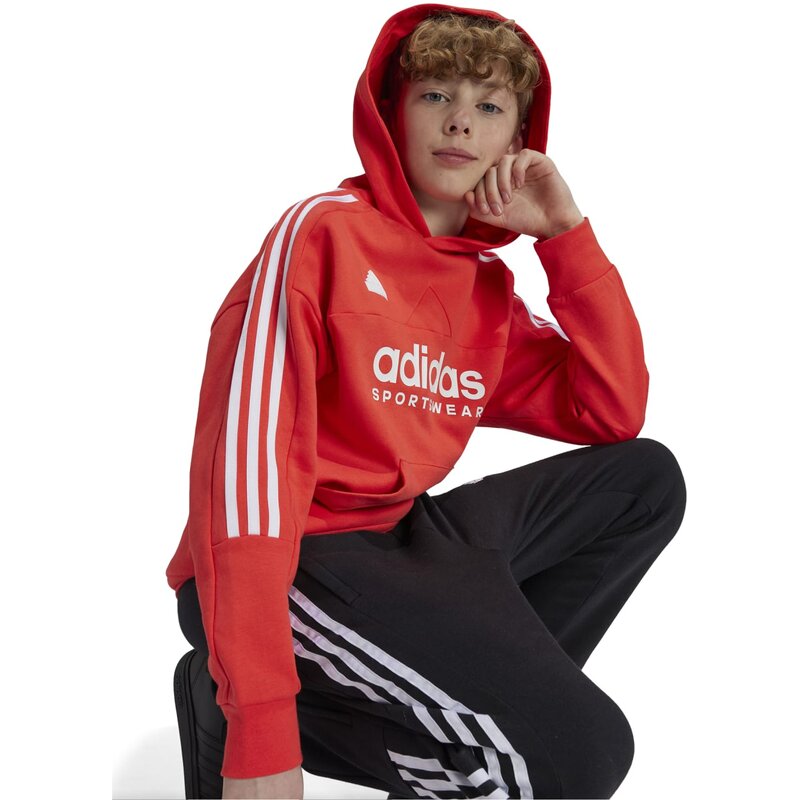 Детская флисовая толстовка с капюшоном Tiro Adidas, мультиколор — фото 2