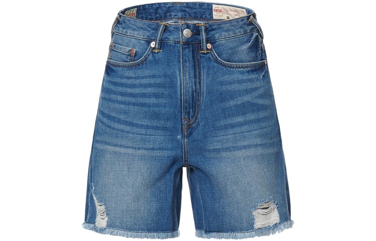

Джинсовые шорты женские джинсовые синие Evisu