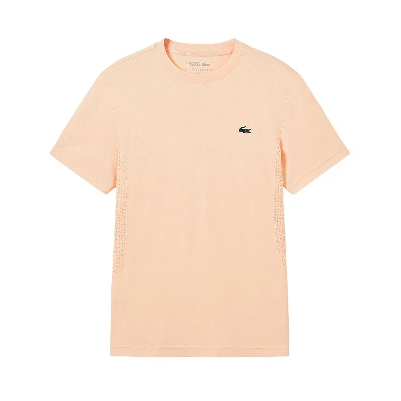 Футболка с круглым вырезом и принтом Lacoste Peach Pink