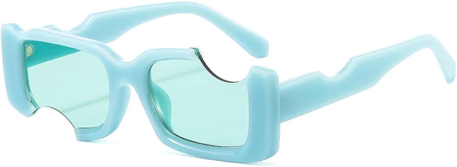 

Популярные модные уникальные прямоугольные солнцезащитные очки для женщин в винтажном стиле, конфетных цветов, для мужчин, защита от УФ-излучения UV400 HHZZYVY, Blue Green