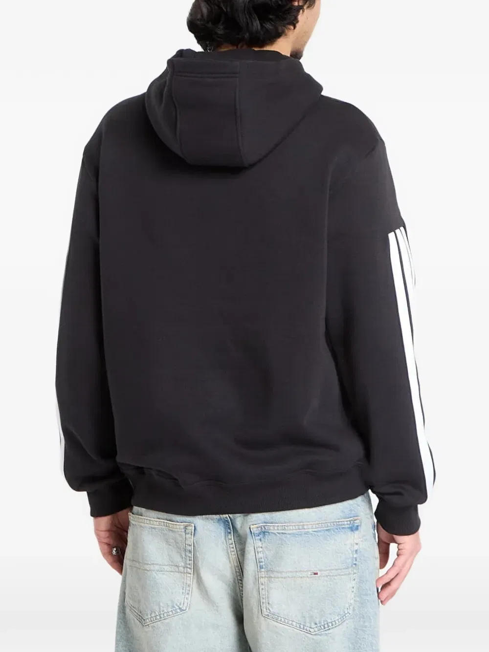 Худи House of Tiro с логотипом и тремя полосками Adidas, черный — фото 3