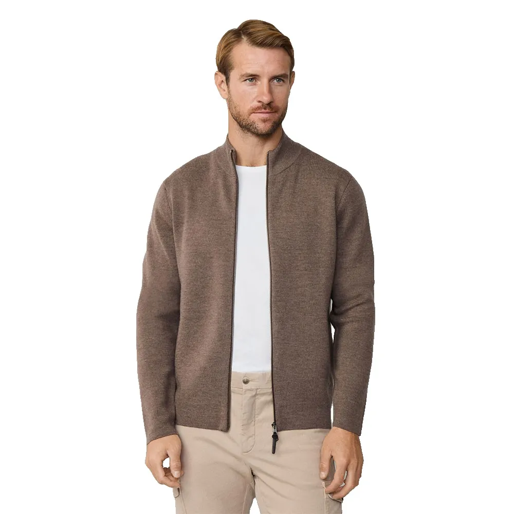 

Свитер Hackett Milano full zip, коричневый