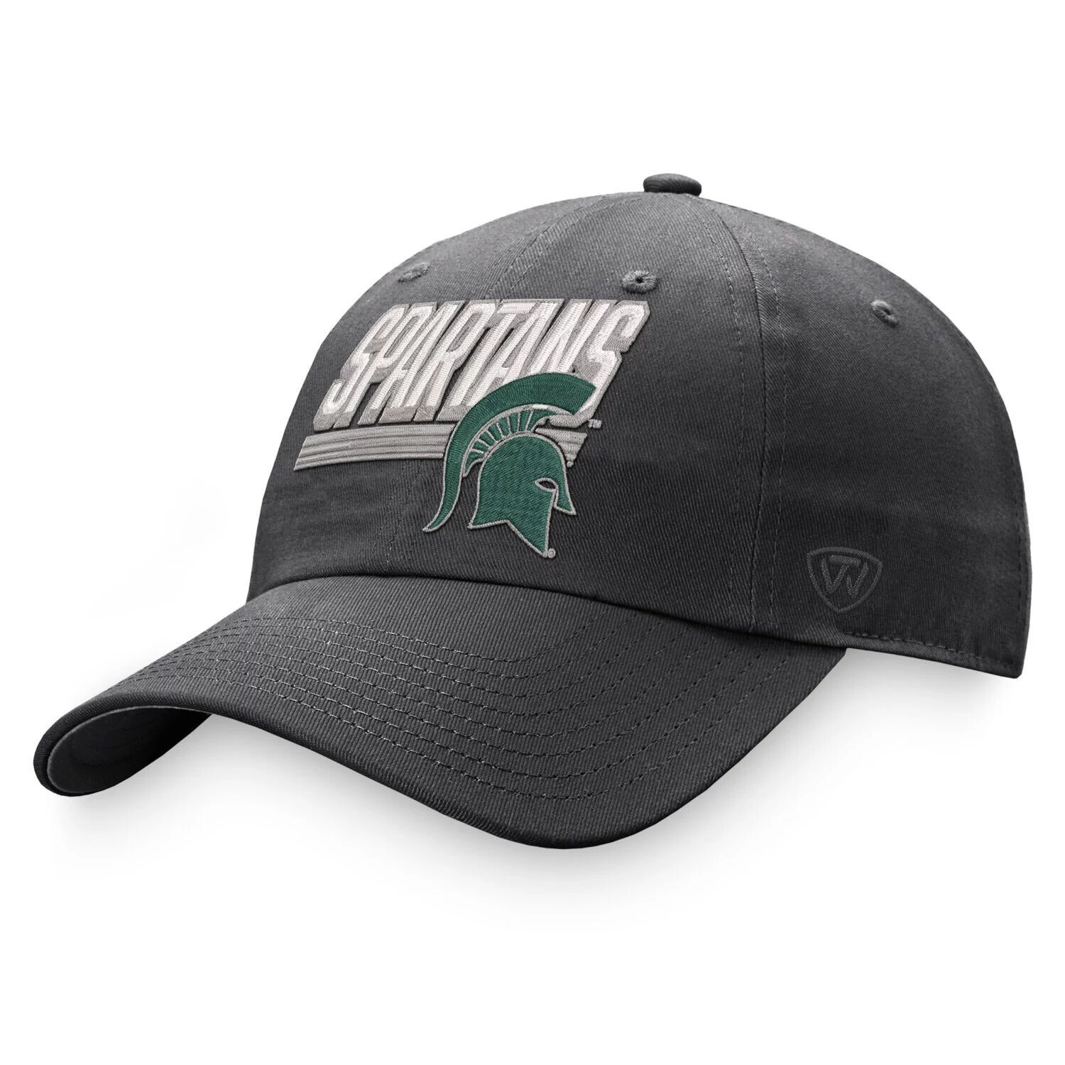 

Мужская регулируемая шляпа Top of the World темно-серого цвета Michigan State Spartans Slice