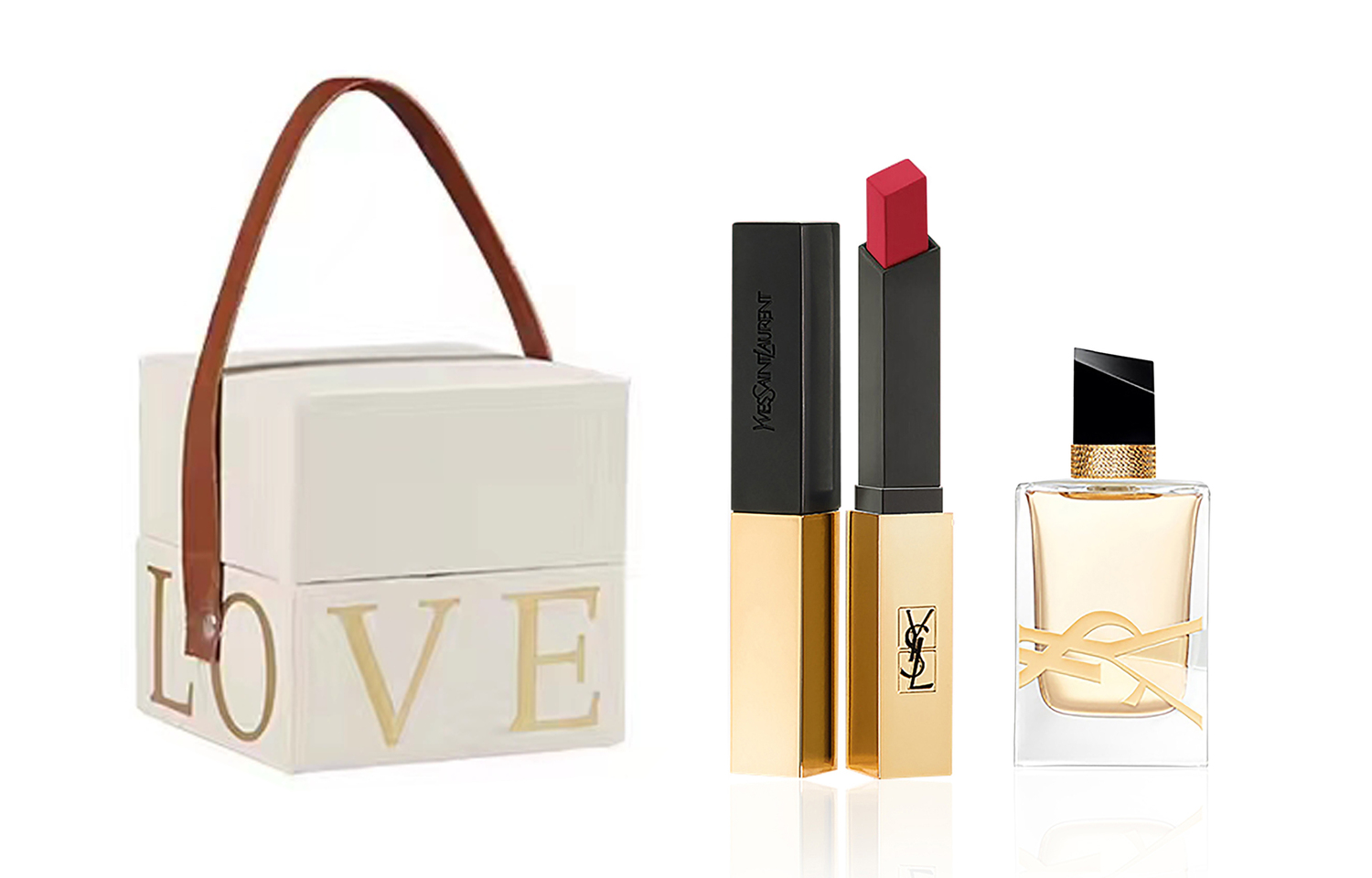 

SAINT LAURENT Набор помад Little Gold Bar Love Limited Edition легко растушевывается и держится долго