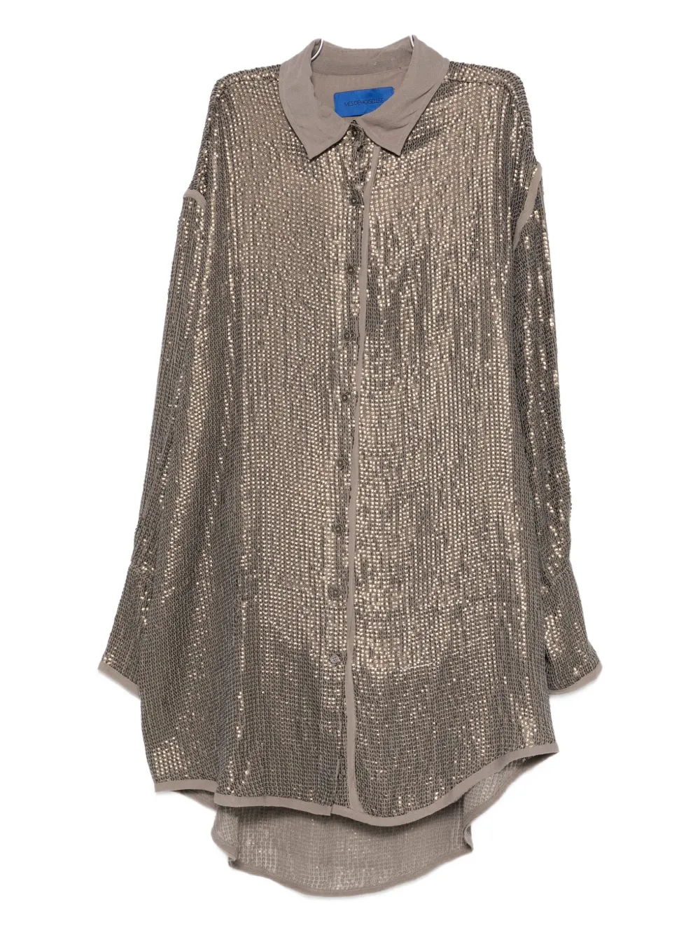 

Рубашка с длинными рукавами, украшенная пайетками Mes Demoiselles, коричневый