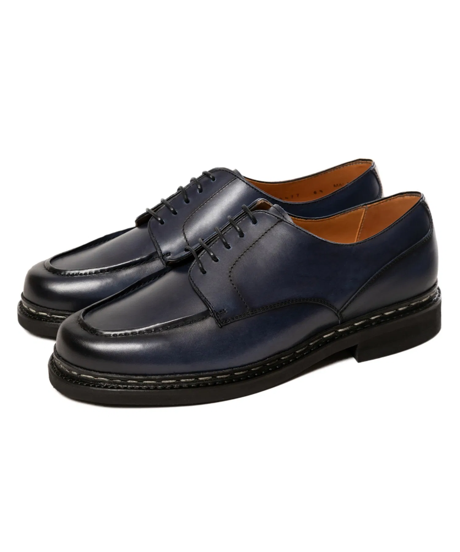 Мужские туфли Berwick1707 U-образным мысом с Vibram подошвой тёмно-синие