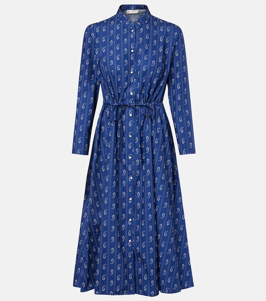 

Хлопковое платье-рубашка Tory Burch, Blue Paisley