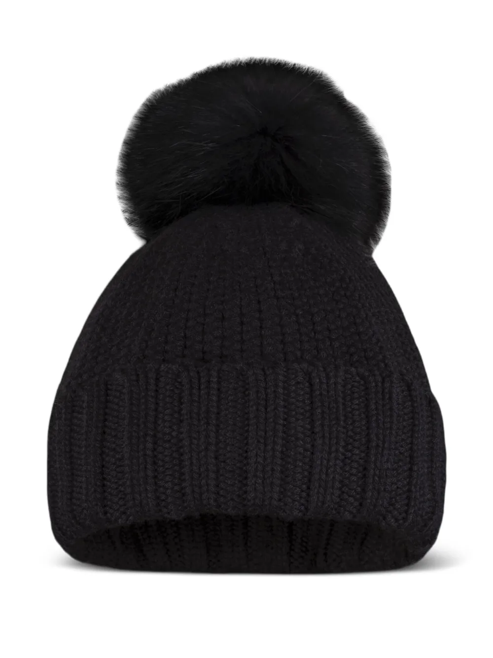 

Шапка бини с помпоном Moorer, черный