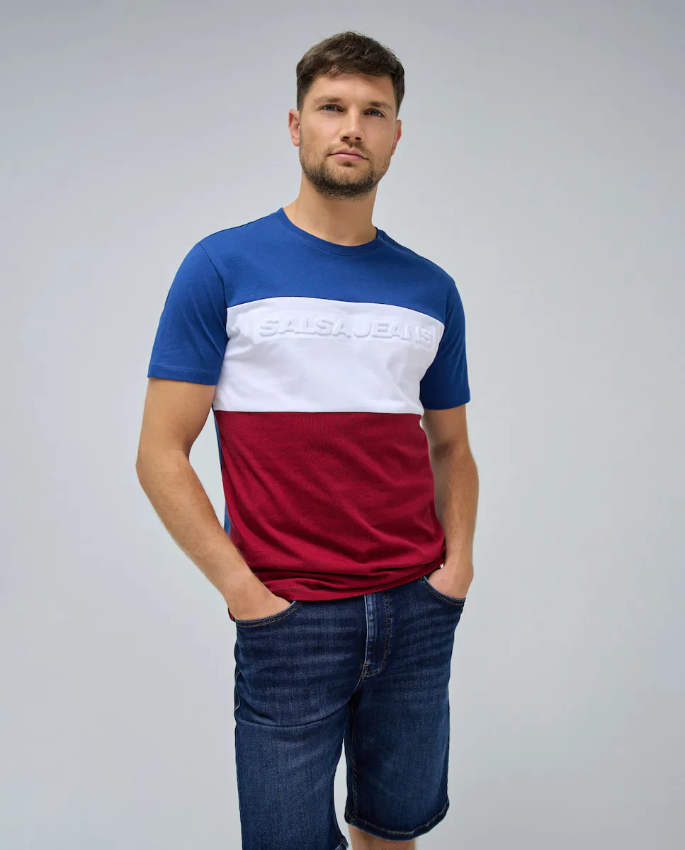 

Мужская трехцветная футболка с коротким рукавом Salsa Jeans, мультиколор