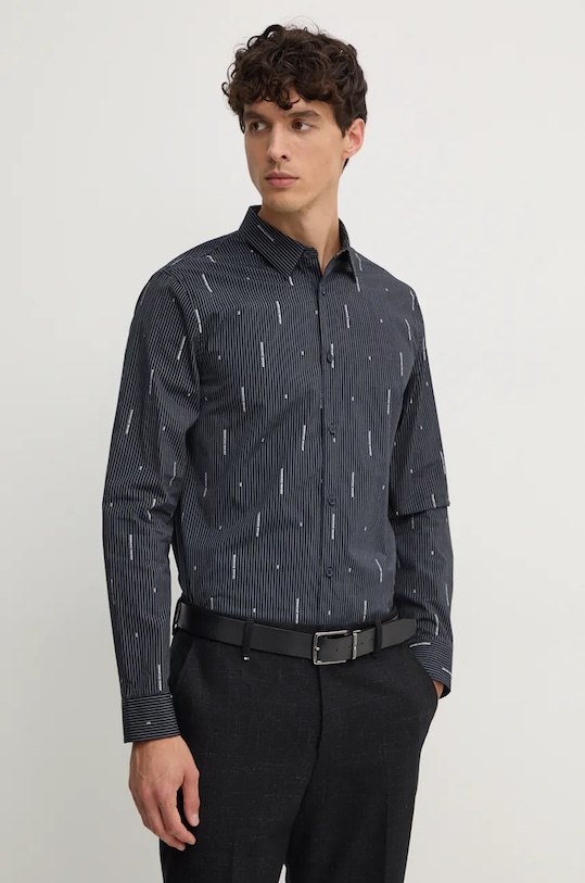 

Хлопковая рубашка Armani Exchange, темно-синий