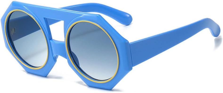 

Модные ретро-солнцезащитные очки восьмиугольной формы для женщин и мужчин, нестандартной формы, роскошные солнцезащитные очки с защитой от УФ-излучения UV400 TVTBBVV, Blue