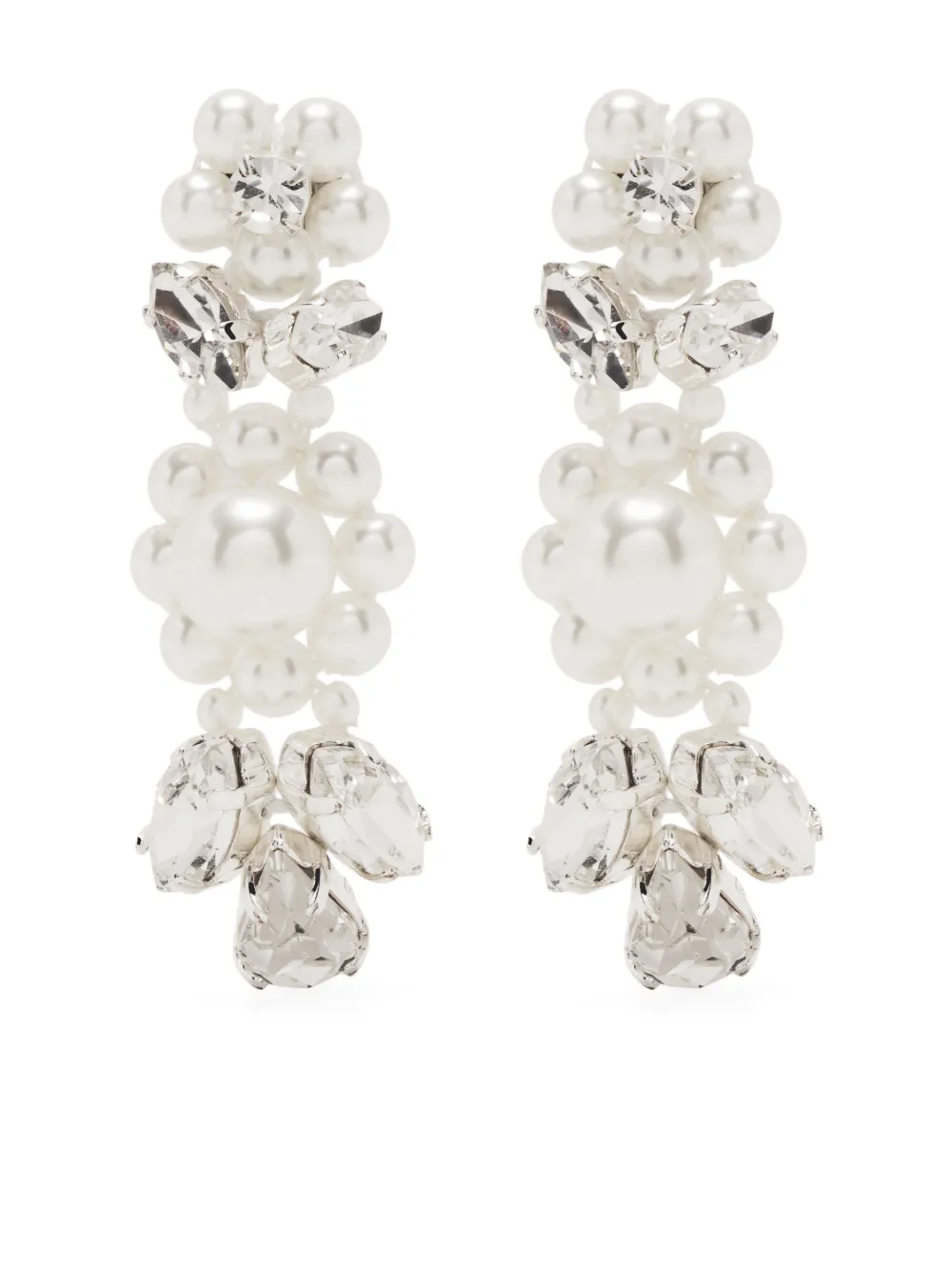 

Серьги-подвески Daisy Leaf Cluster с кристаллами Simone Rocha, серебристый