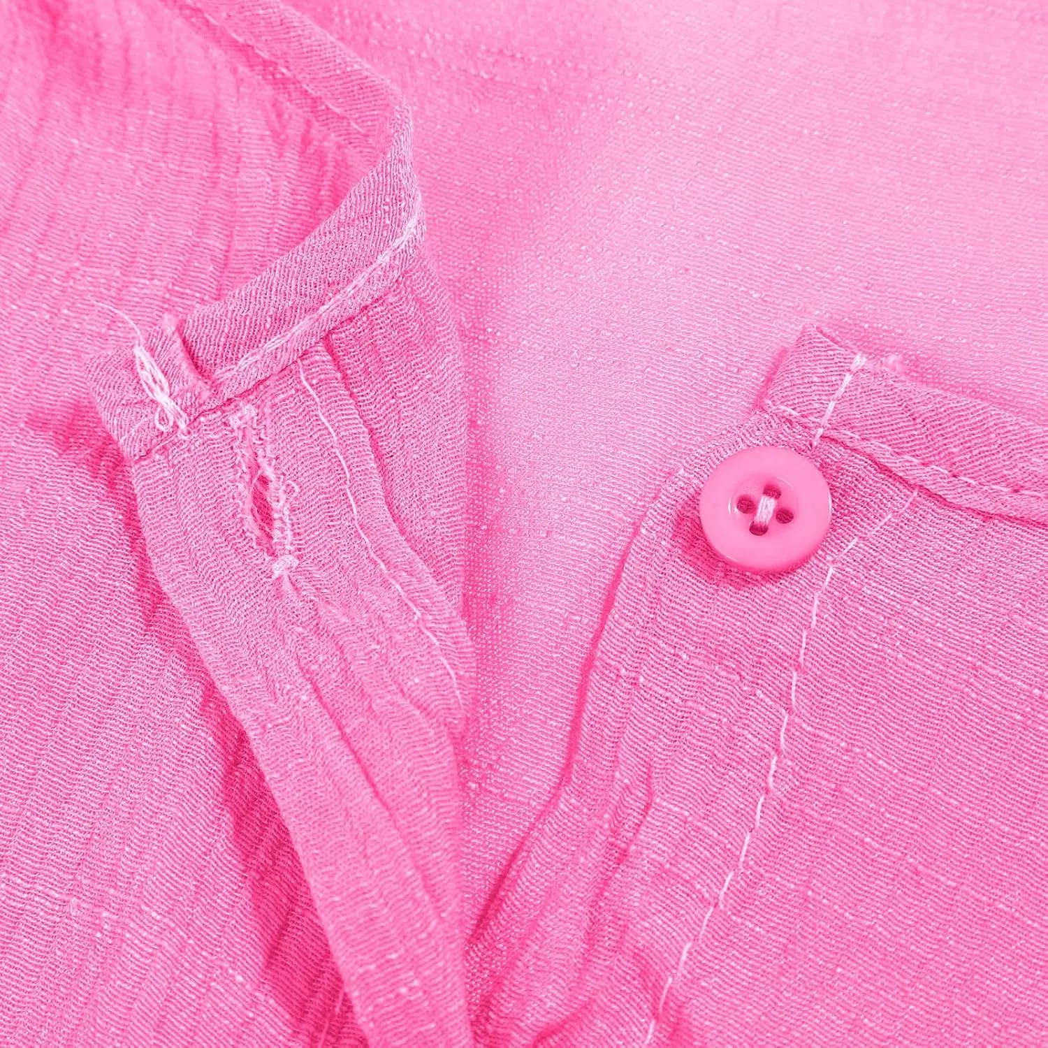 Блуза с коротким рукавом, свободная, однотонная, женская, Pink — фото 2