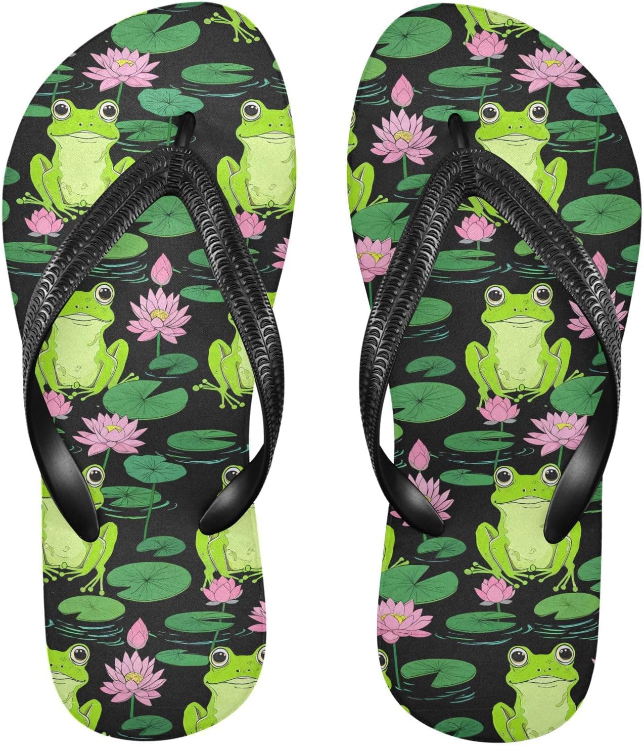 

Милые зеленые лягушки Пляжные шлепанцы для женщин и мужчин Летние повседневные сандалии для душа 20861947 Kfbe
