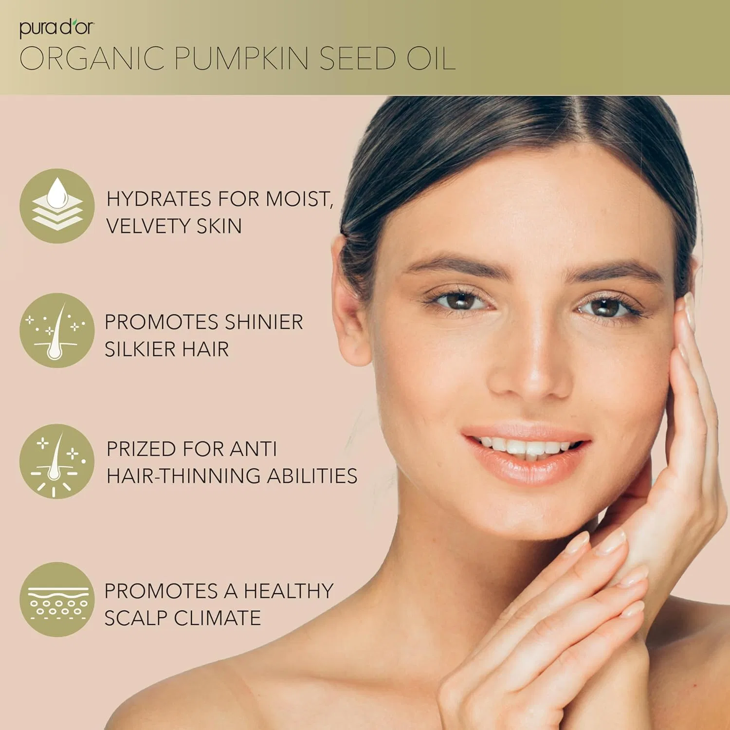 Масло для тела и лица PURA D'OR Organic Pumpkin Seed Oil, 118 мл — фото 3