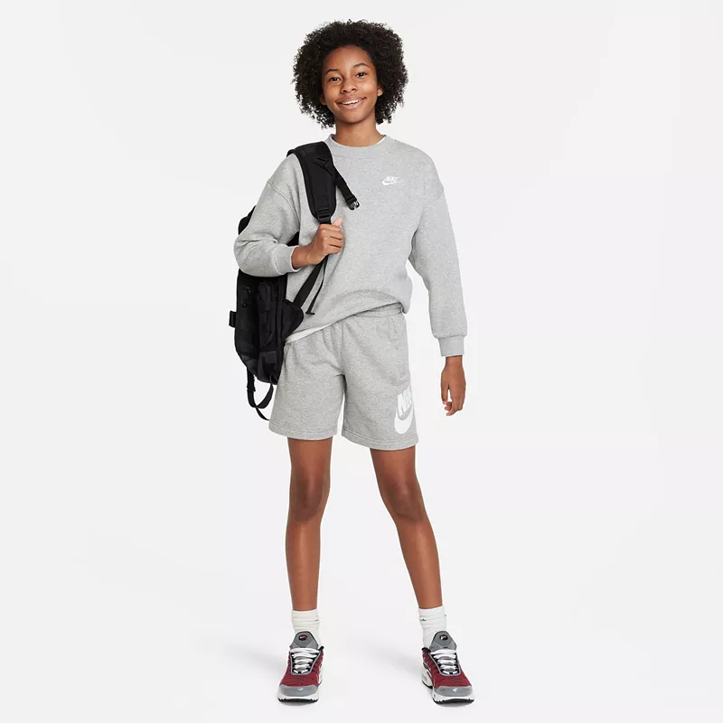 

Большой флисовый свитшот Nike Sportswear Club для девочек, цвет Dk Grey Heather