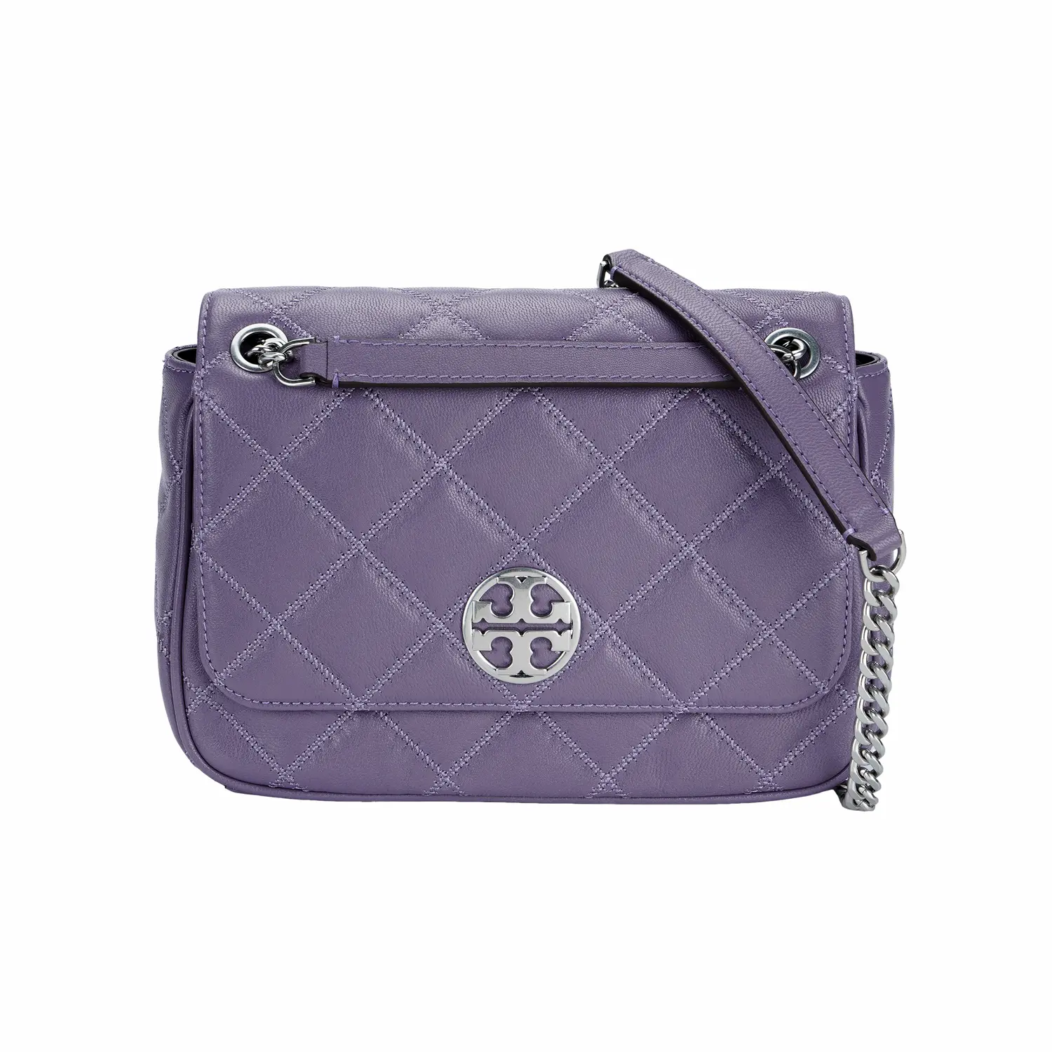 

Сумка через плечо из коровьей кожи среднего размера женская фиолетовая TORY BURCH