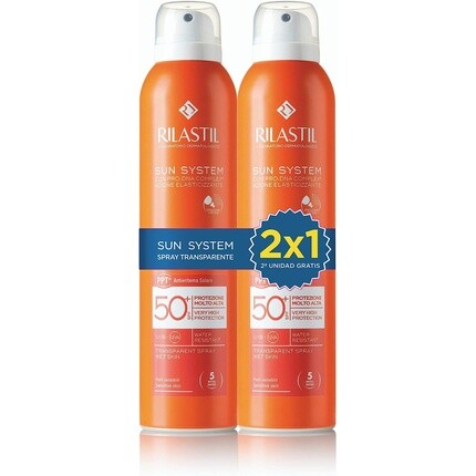 

Прозрачный спрей Sun System 50+, упаковка из 2 шт. Rilastil