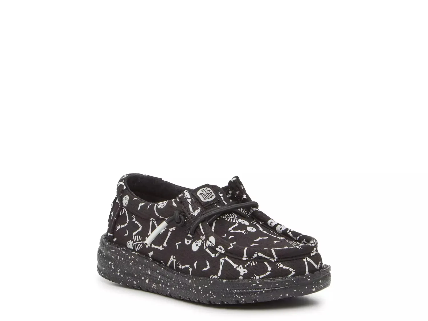 

Слипоны Wally Skeletons - детские Heydude, Black/White Skeleton Print