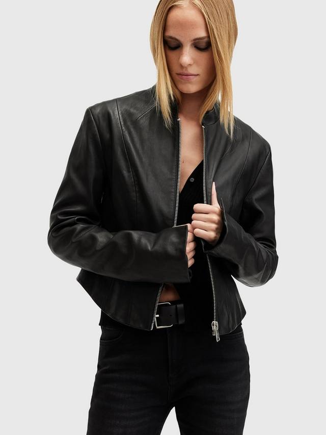 

Кожаная куртка сэдлера AllSaints, черный
