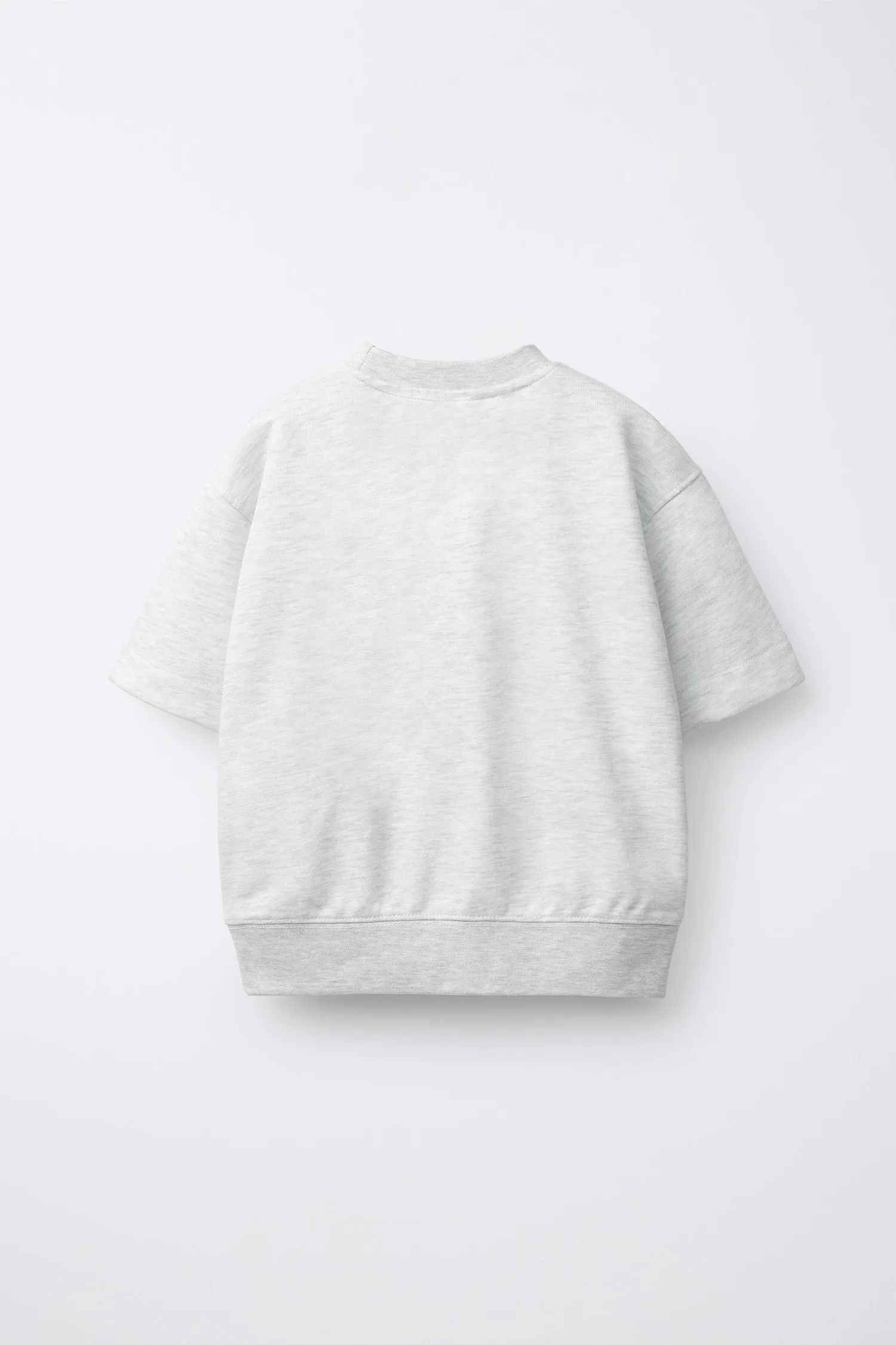 Толстовка с коротким рукавом и рельефным текстом Zara, серый — фото 2