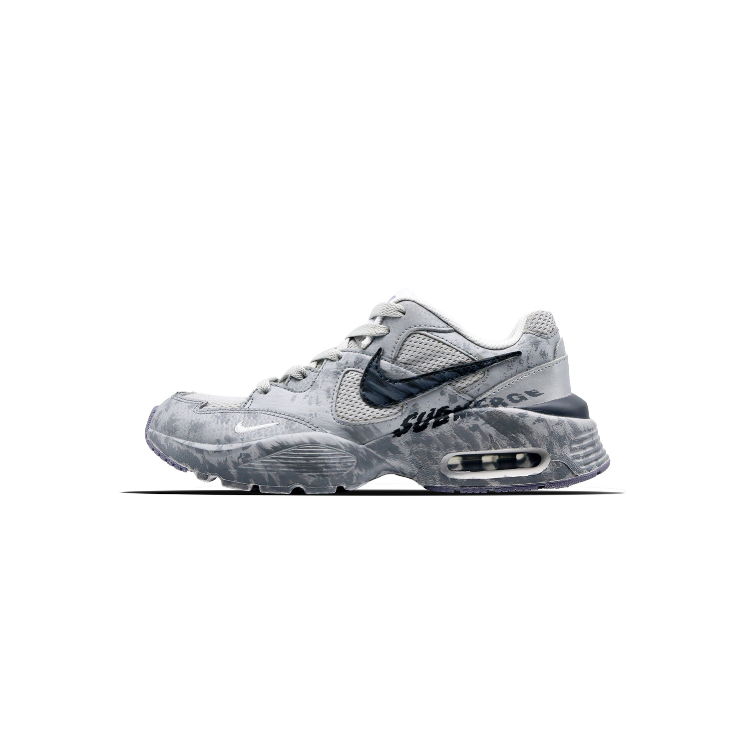 

Кроссовки Air Max Fusion женские с низким верхом серо-серебристого цвета Nike, цвет Gray silver