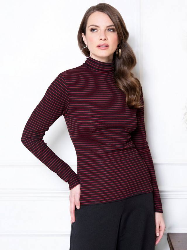 

Полосатый водолазный топ HotSquash, Black/Red