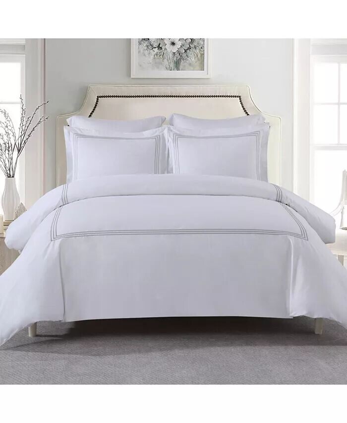 

Комплект пододеяльников Adeline из 100 % хлопка с перкалем и вышивкой, King/California King Egyptian Linens, золото