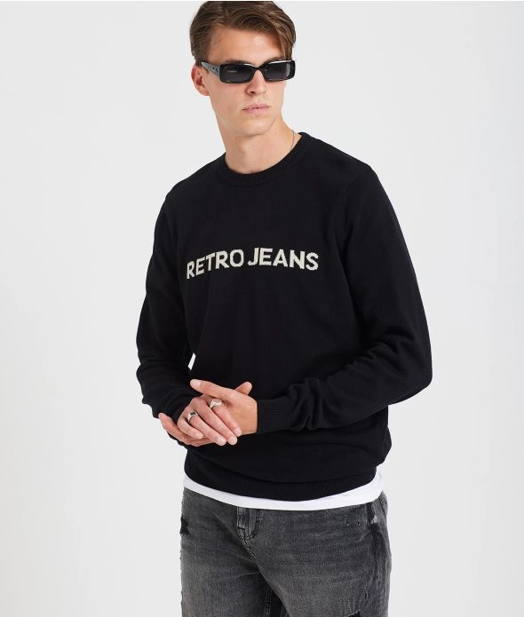 

Алистер вязаный свитер Retro Jeans, черный