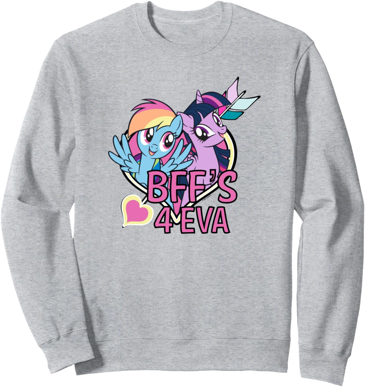 

Толстовка с милым логотипом My Little Pony: Friendship Is Magic BFF's 4 Eva, серый
