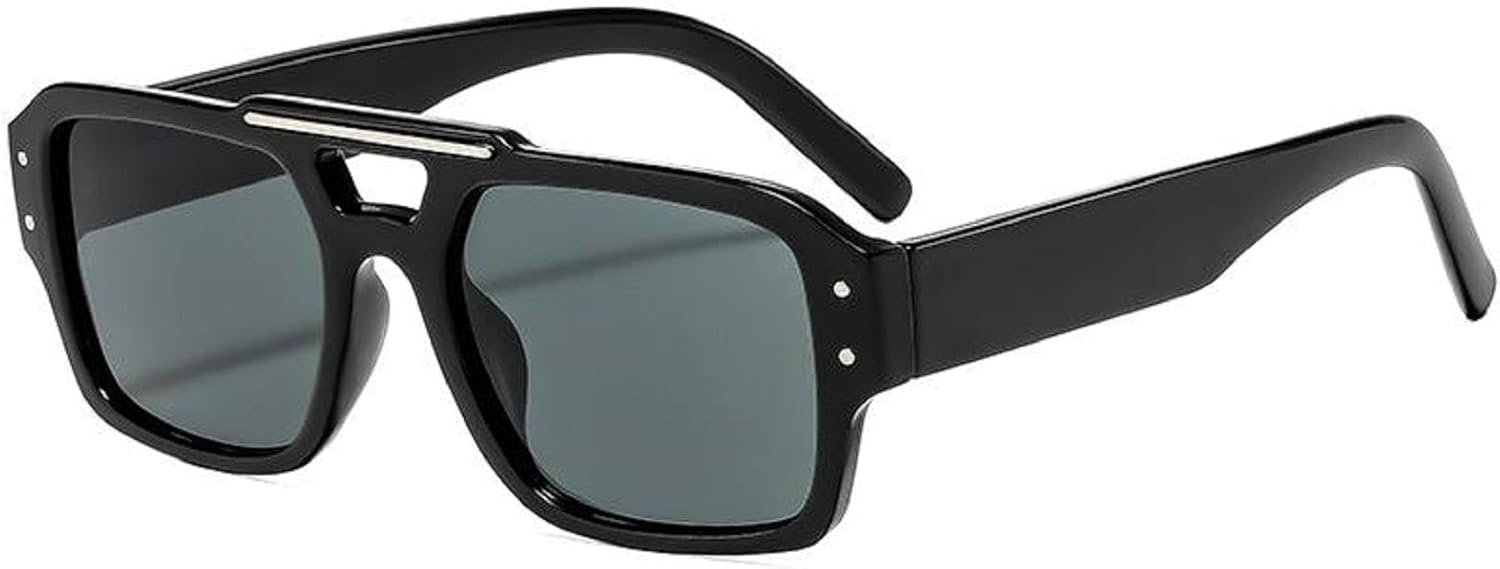 

Модные квадратные солнцезащитные очки для женщин в стиле ретро с заклепками, сине-зеленые, с защитой от УФ-излучения UV400, трендовые солнцезащитные очки для мужчин mincl, C6