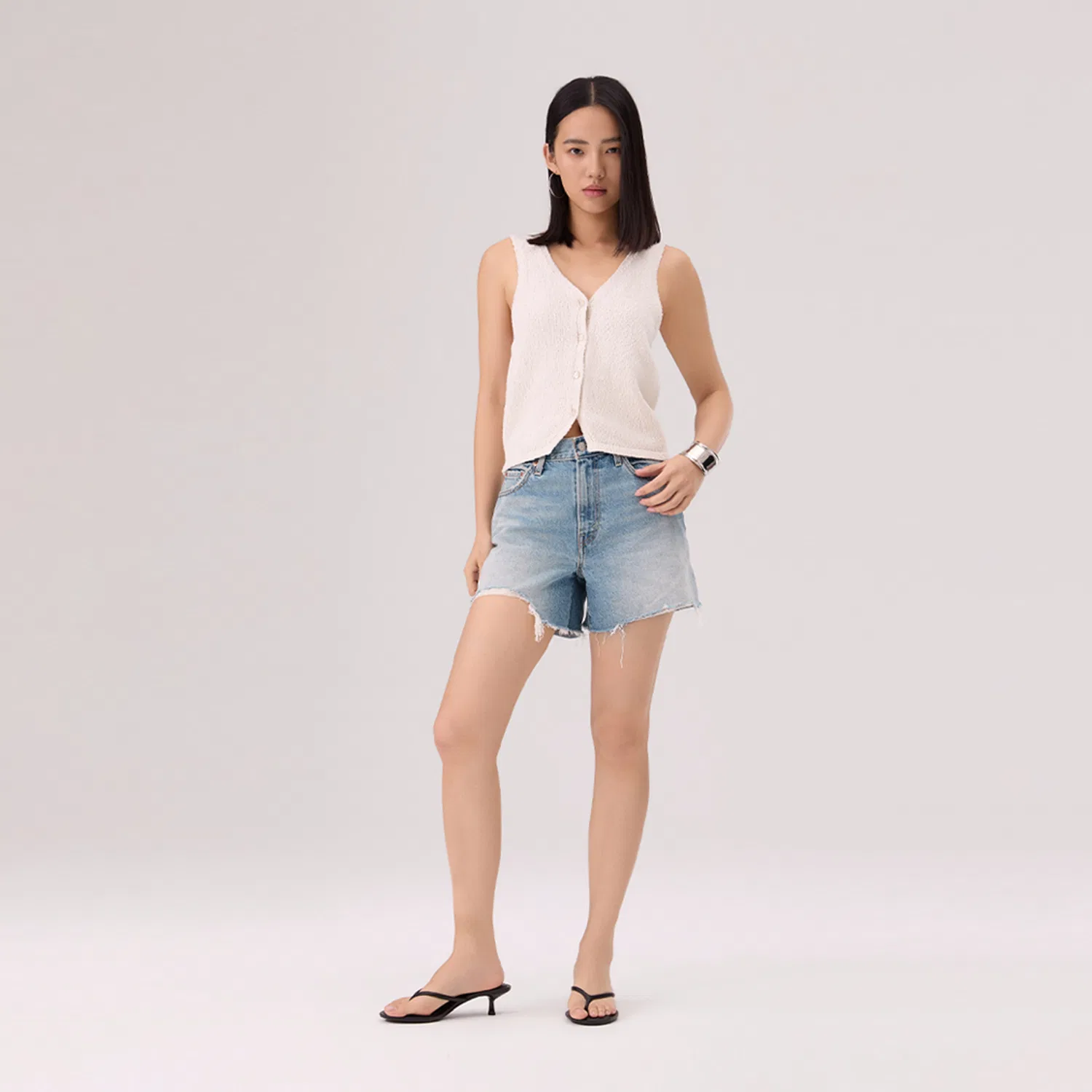 Джинсовые шорты Levis Blue — фото 4