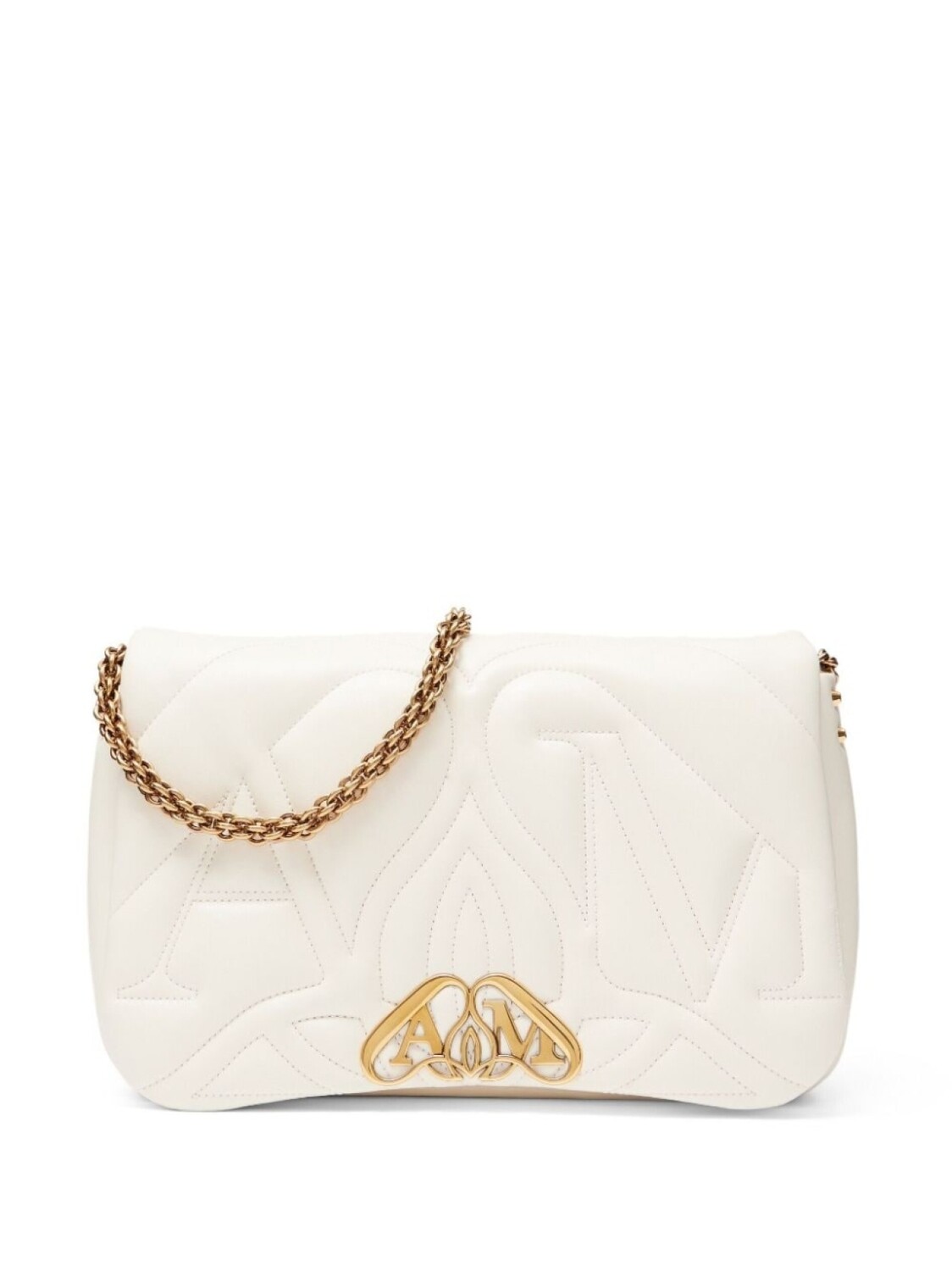 

Alexander McQueen стеганая сумка на плечо The Seal, белый