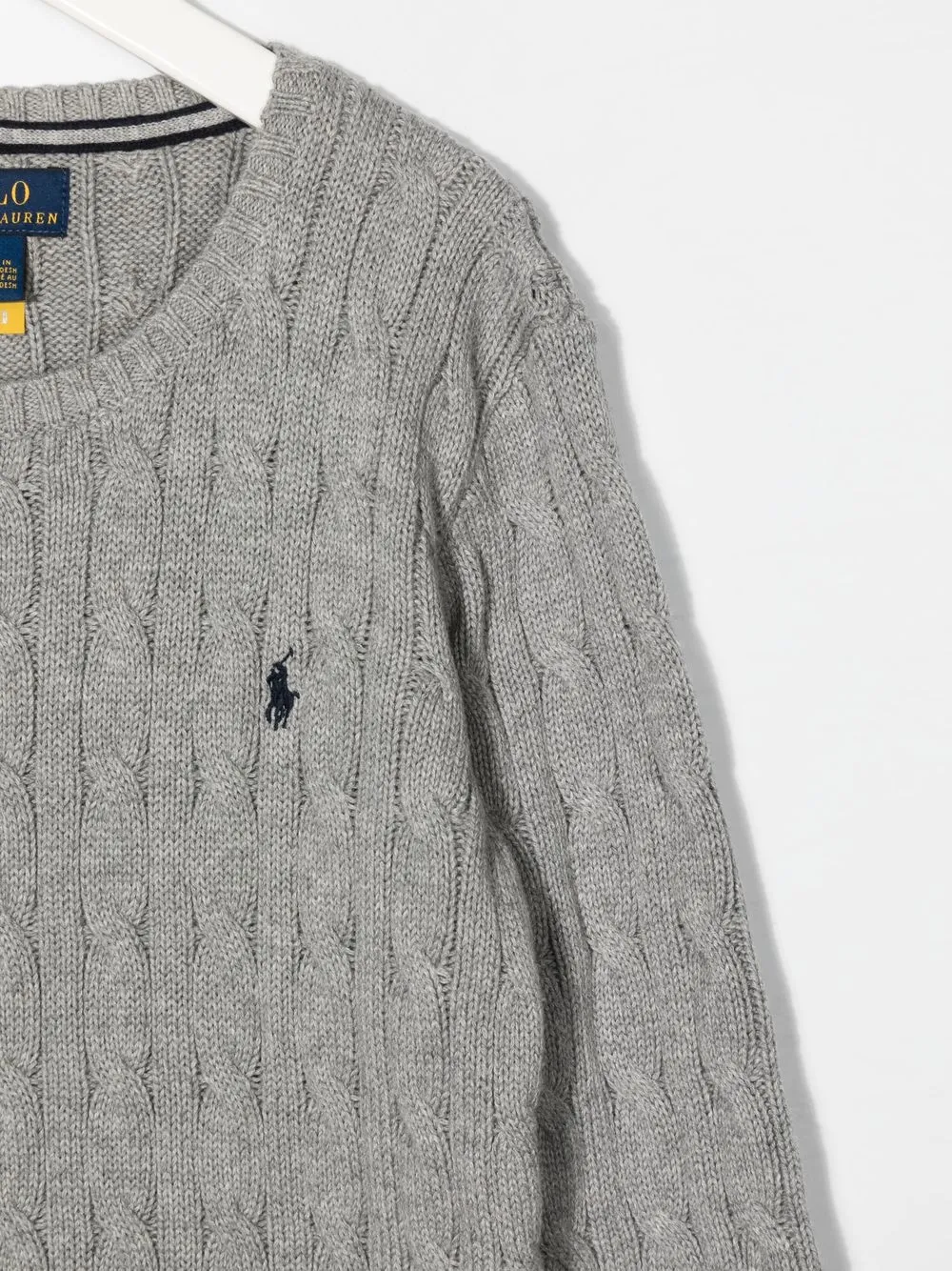 Джемпер фактурной вязки POLO RALPH LAUREN KIDS, серый — фото 2