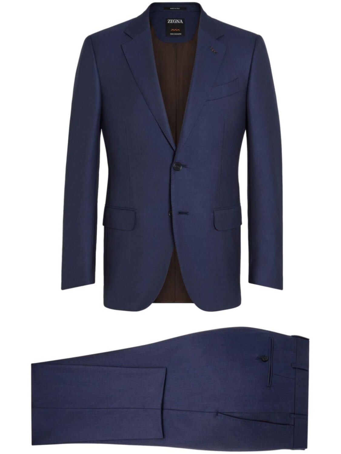 

Zegna кашемировый костюм Oasi с однобортным пиджаком, синий
