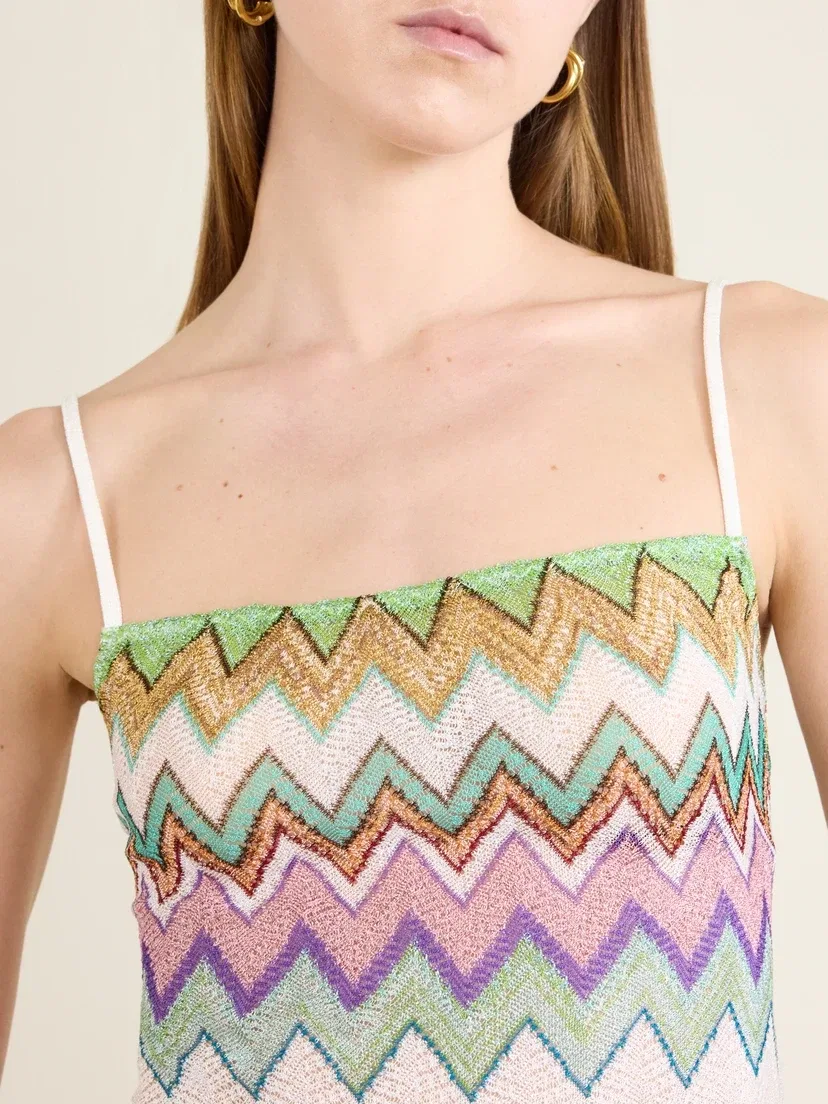 Купальник в полоску из металлизированной вязаной ткани Missoni, мультицвет — фото 4