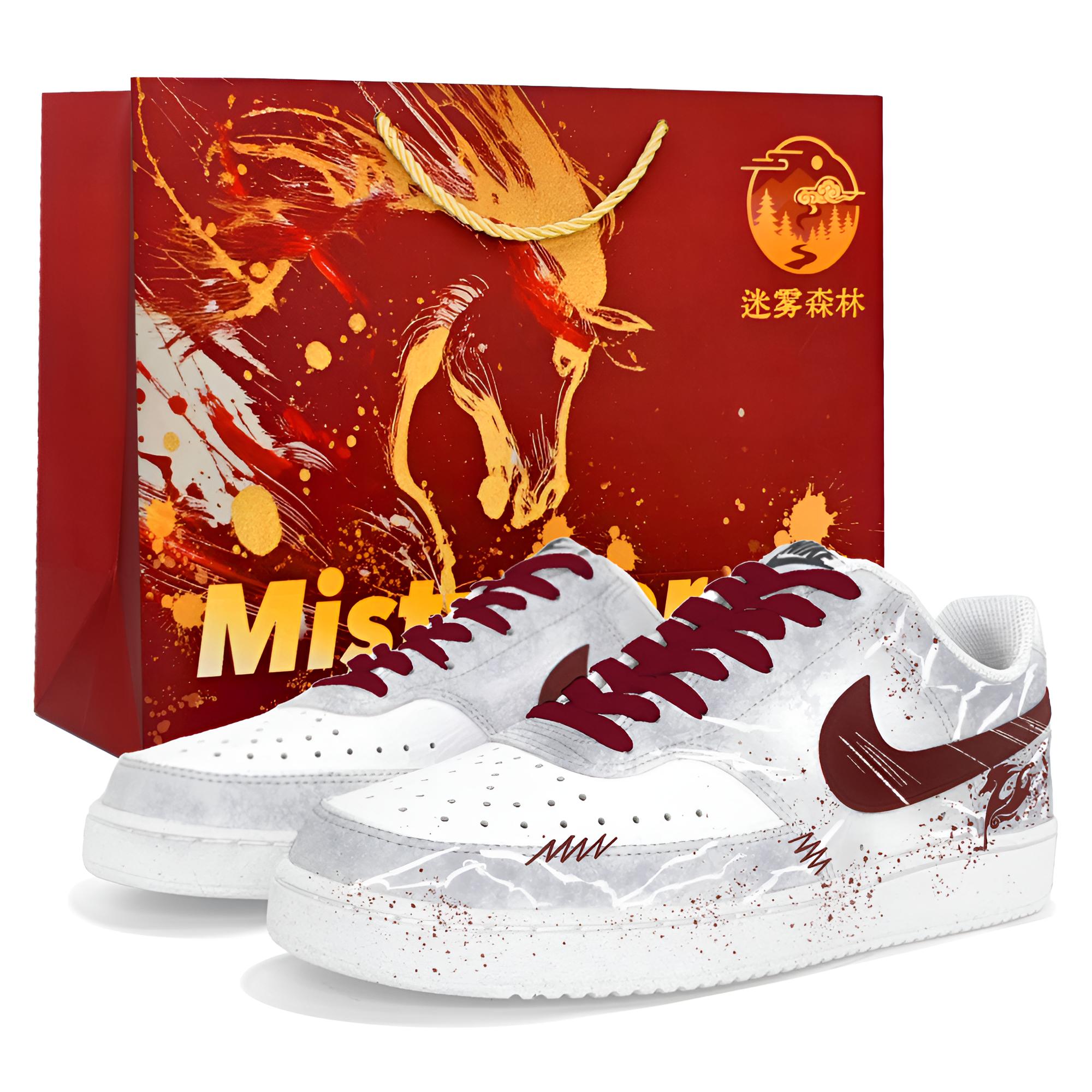 

Nike Court Vision Low Jieji Bu Yun Shopping Bag Low top Skateboard Shoes Unisex Бордовый