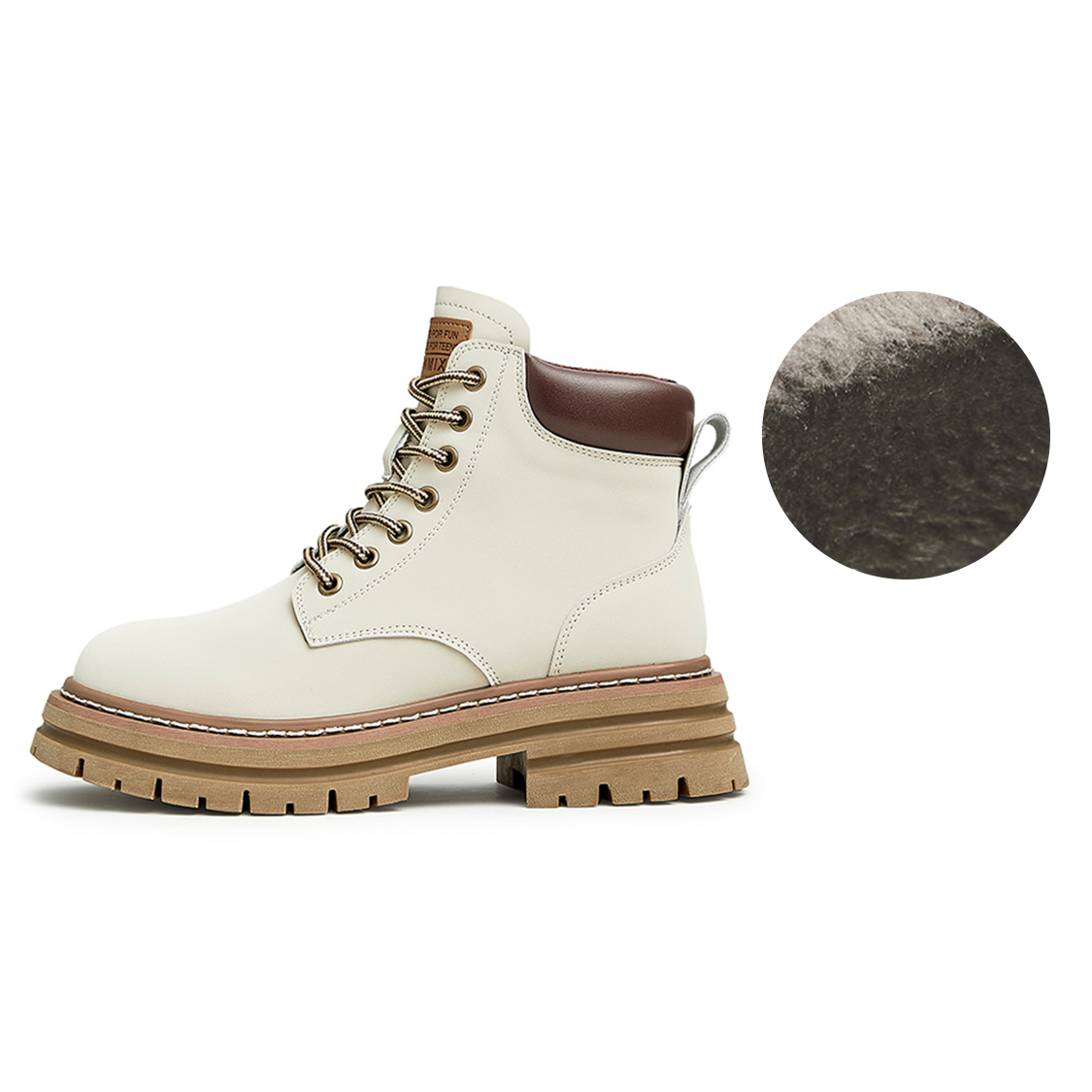 Martin Boots 4.5cm Женские ботинки Teenmix, Экрю