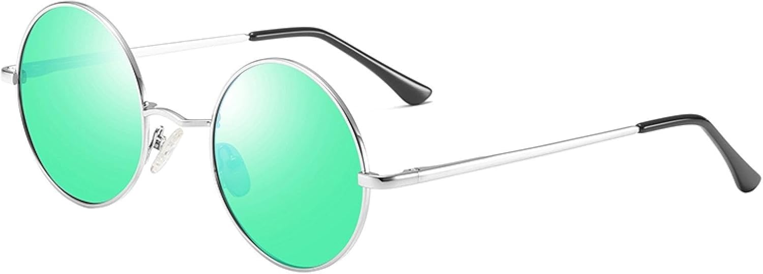 

Женские солнцезащитные очки, мужские солнцезащитные очки UV400 с поляризацией, металлическая панк-оправа, для отдыха на природе, пляжа, вечеринки VFDHN, Bright Silver Green